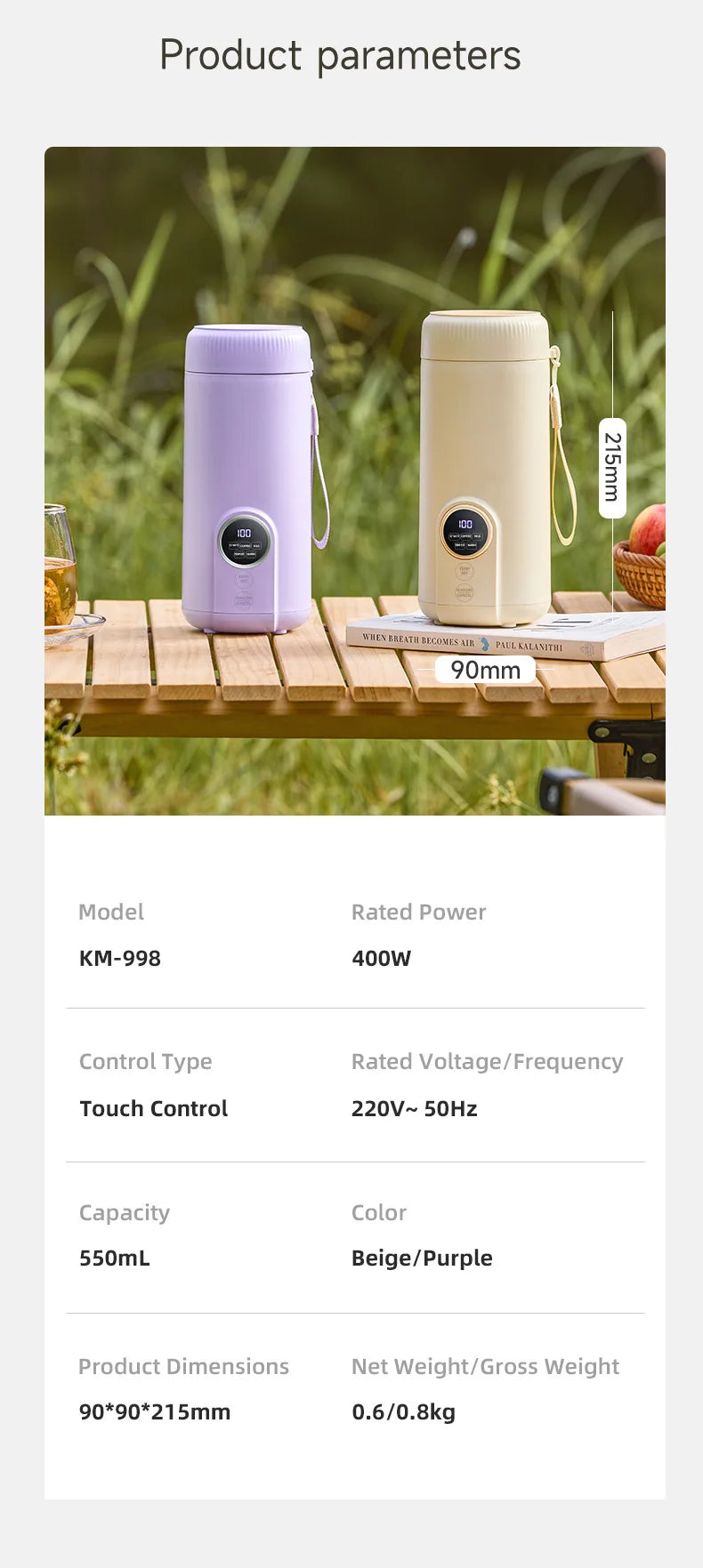 Portable Electric Kettle 550ml