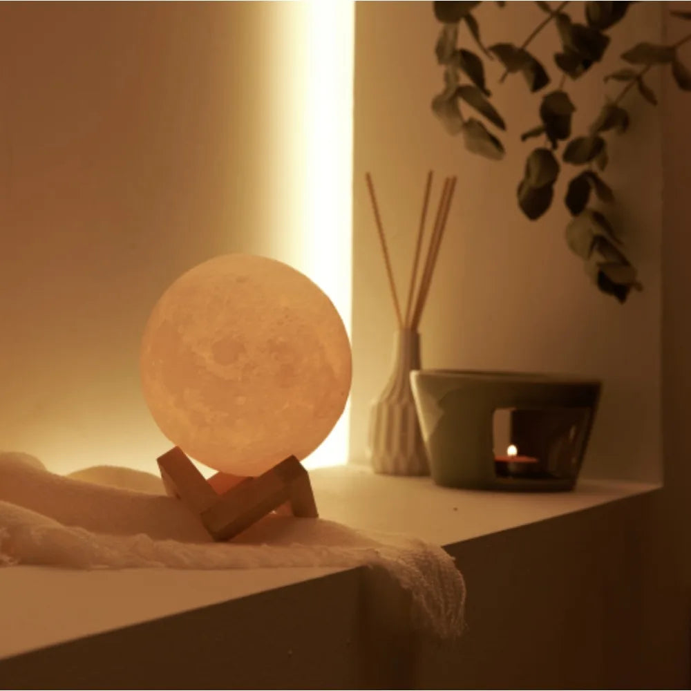 16-Color LED Moon Lamp