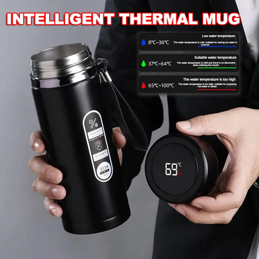 LED Temperature Thermos Bottle