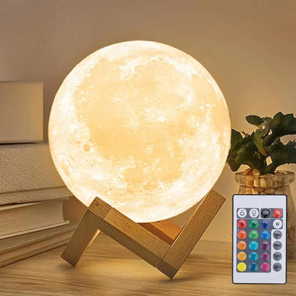 16-Color LED Moon Lamp
