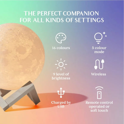 16-Color LED Moon Lamp