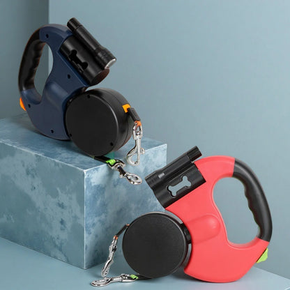 Dual Retractable LED Dog Leash