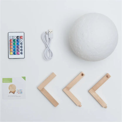 16-Color LED Moon Lamp